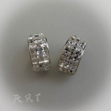 Сребърни обеци с камъни Swarovski - E-096